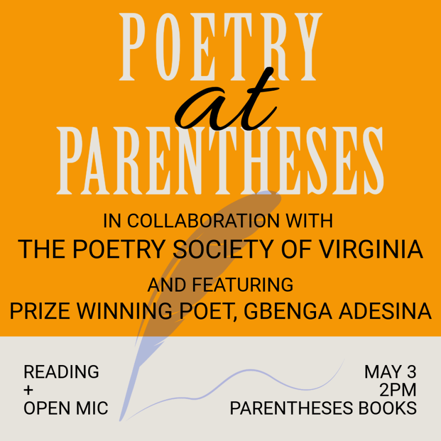Open Mic Poetry at Parentheses Books, May 3rd